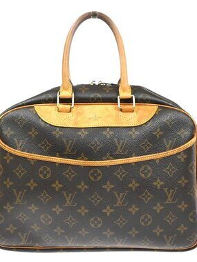 LOUIS VUITTON LV Logo Deauville Hand Bag Monogram Leather Brown M47270 81TA584